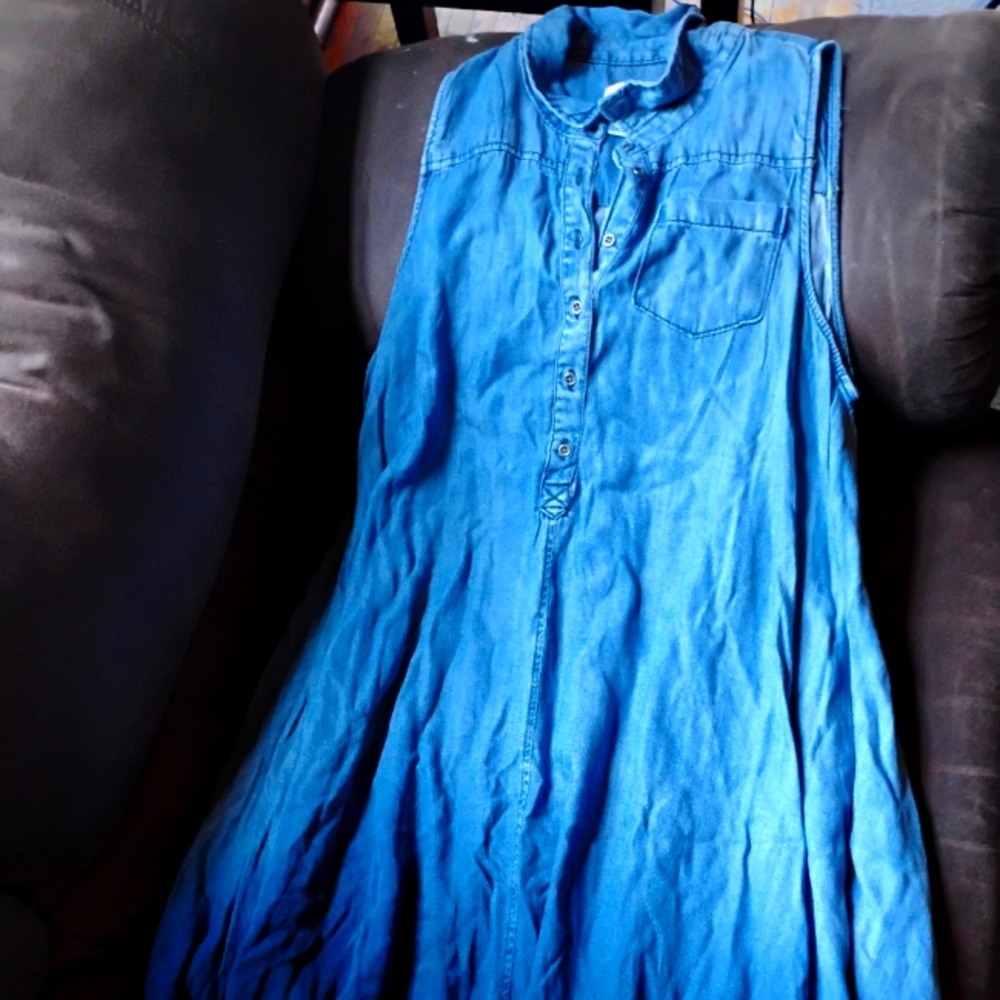 OSO casual blue sleeveless dress